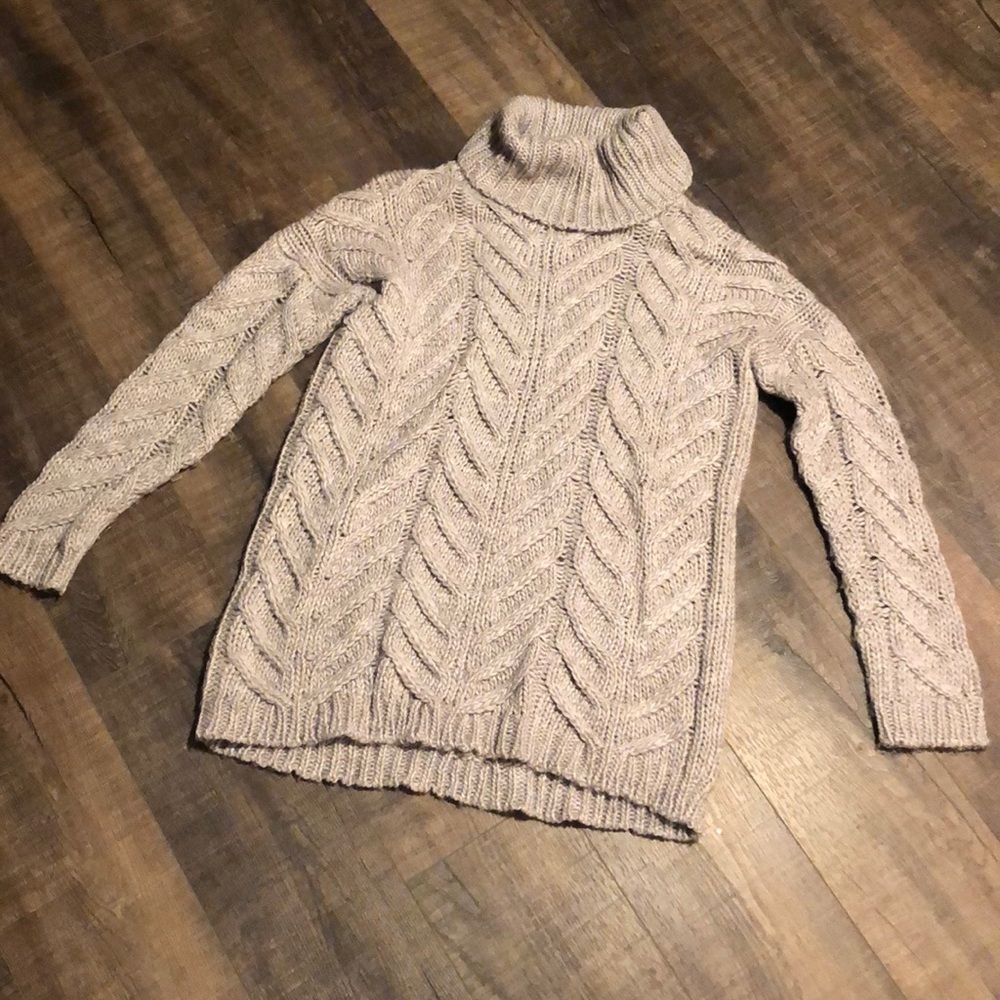 Sundance cable turtleneck tunic sweater - medium